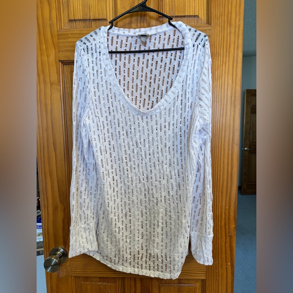 Vanity White over shirt with holes